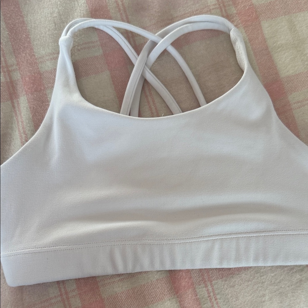 Athleta White Crisscross Back Sports Bralette